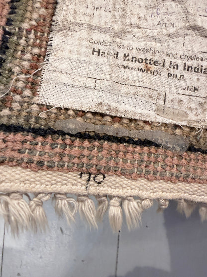 Vintage handgeknoopt wollen vloerkleed – India – 170 x 88 cm
