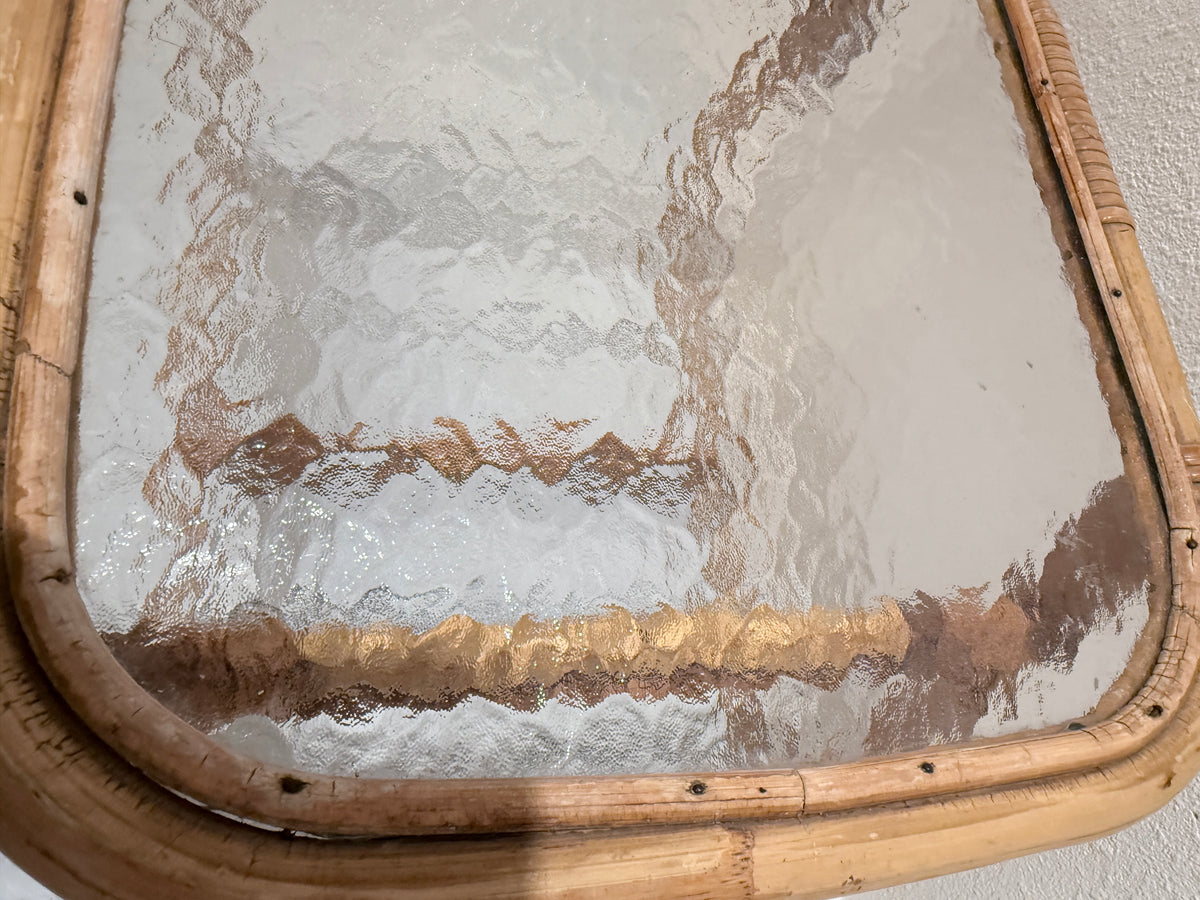 Rohé Noordwolde – vintage bijzettafel met structuurglas