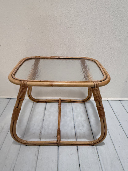 Rohé Noordwolde – vintage bijzettafel met structuurglas