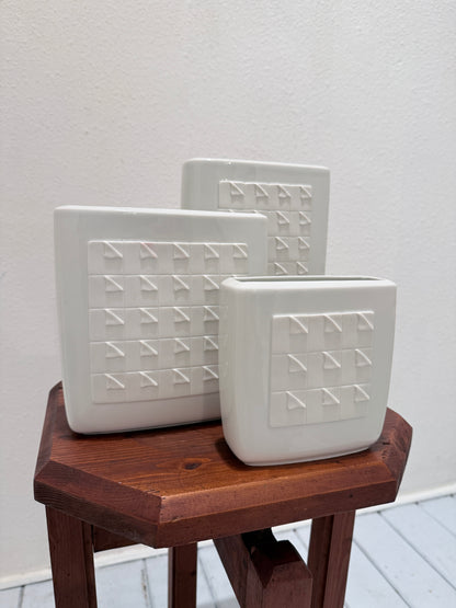 Eye-catching Designervintage: Set van 3 Porseleinen Mid-Century Vazen van Hutschenreuther