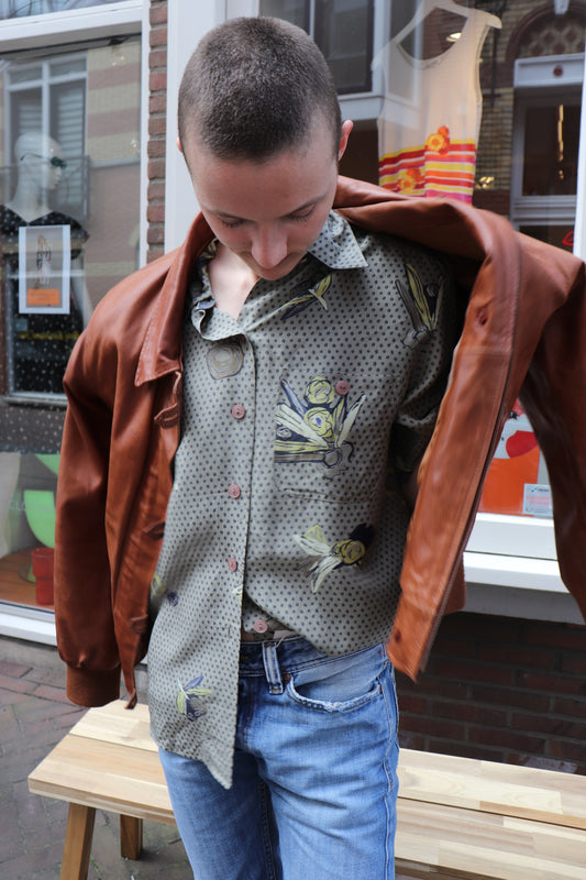 Zijden blouse met print