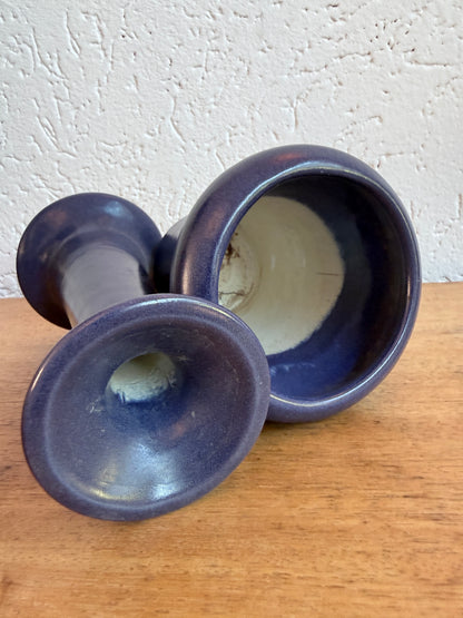Vintage Prosman keramiek set – Donkerblauw mat glazuur (jaren 90)