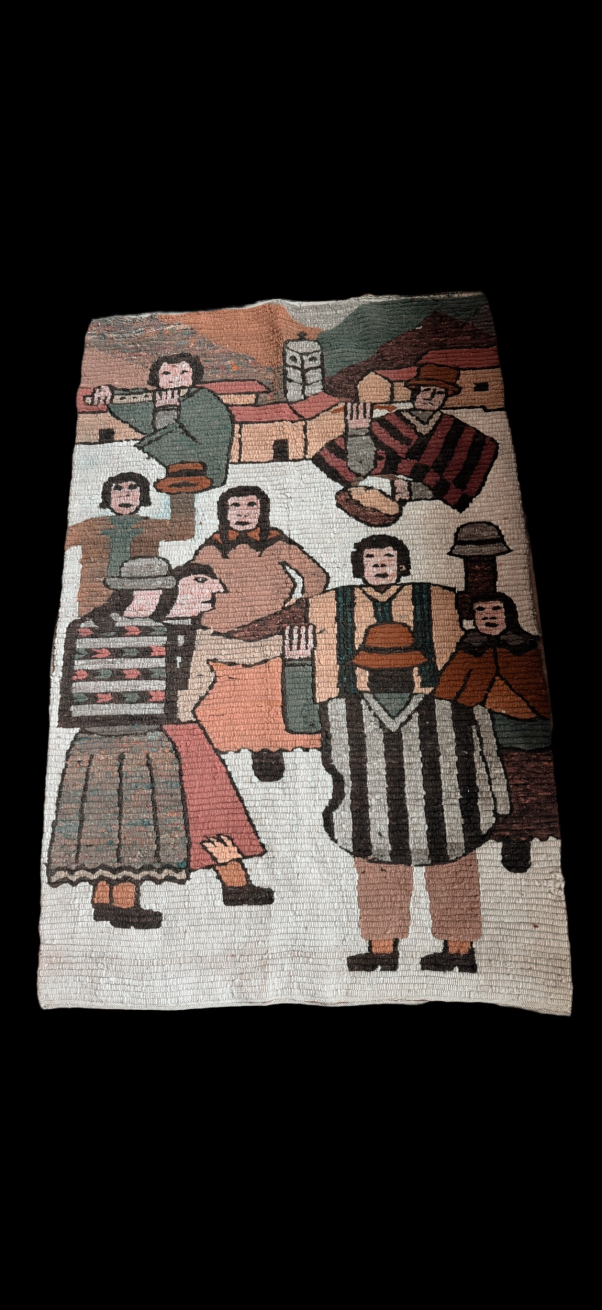 Geweven vintage wandkleed