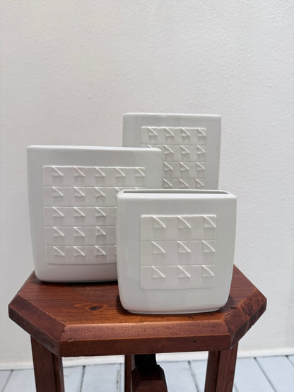Eye-catching Designervintage: Set van 3 Porseleinen Mid-Century Vazen van Hutschenreuther