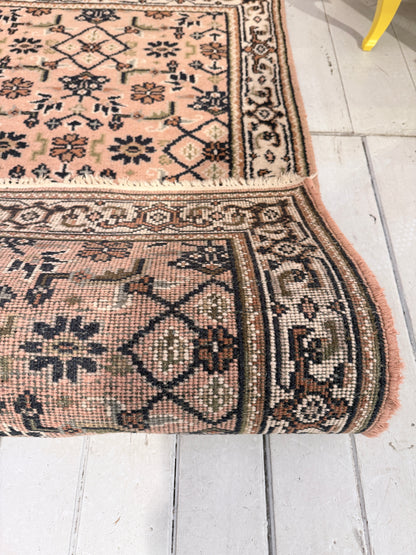 Vintage handgeknoopt wollen vloerkleed – India – 170 x 88 cm