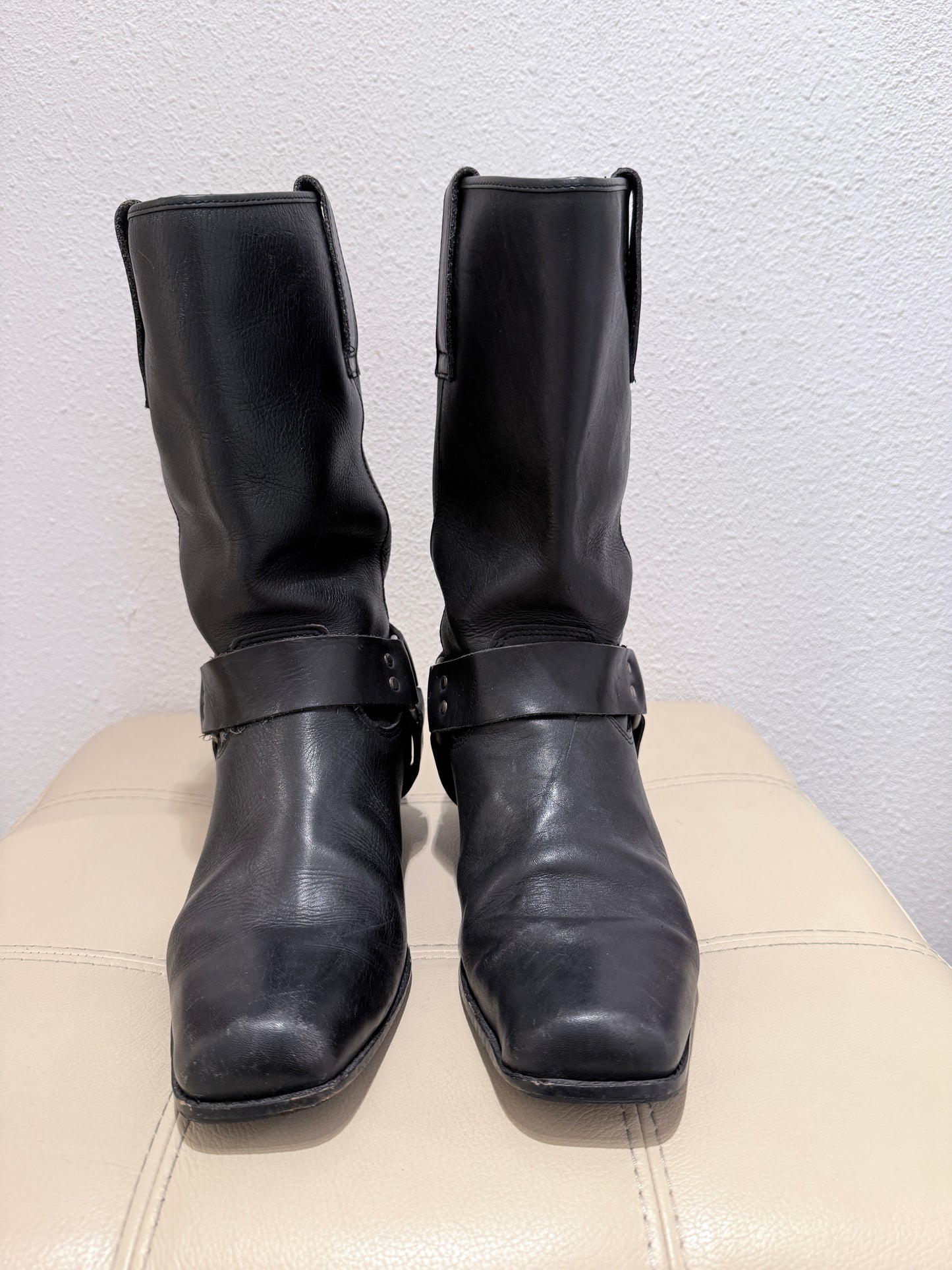 Vintage Leren Harness Boots | Zwart | Maat 44