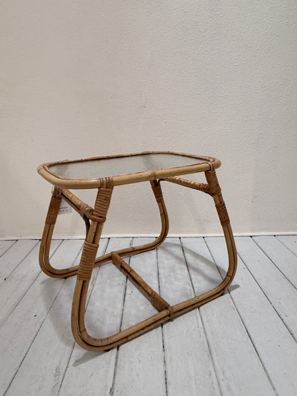 Rohé Noordwolde – vintage bijzettafel met structuurglas