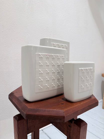 Eye-catching Designervintage: Set van 3 Porseleinen Mid-Century Vazen van Hutschenreuther