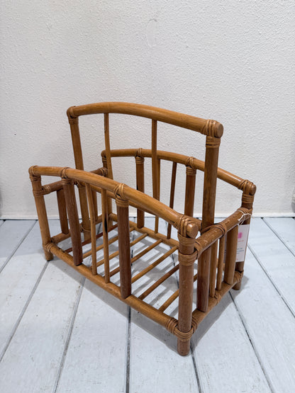 Vintage rotan magazine rek
