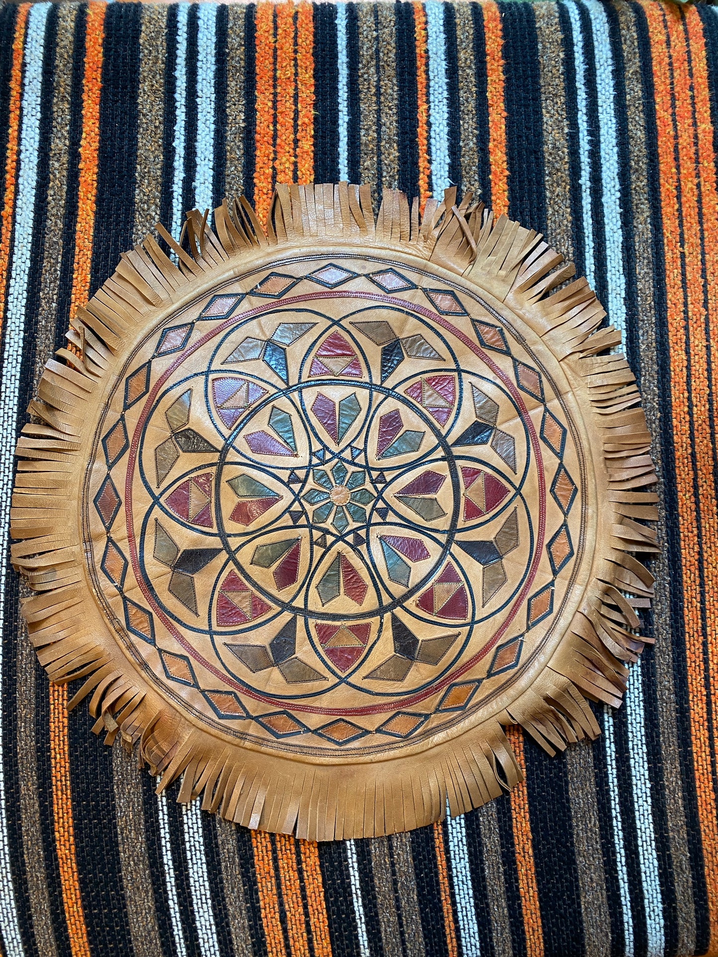 Bohemian leren kussenhoes