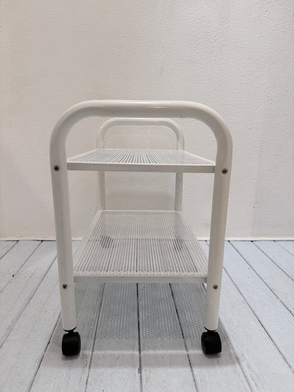 Vintage metalen trolley – wit